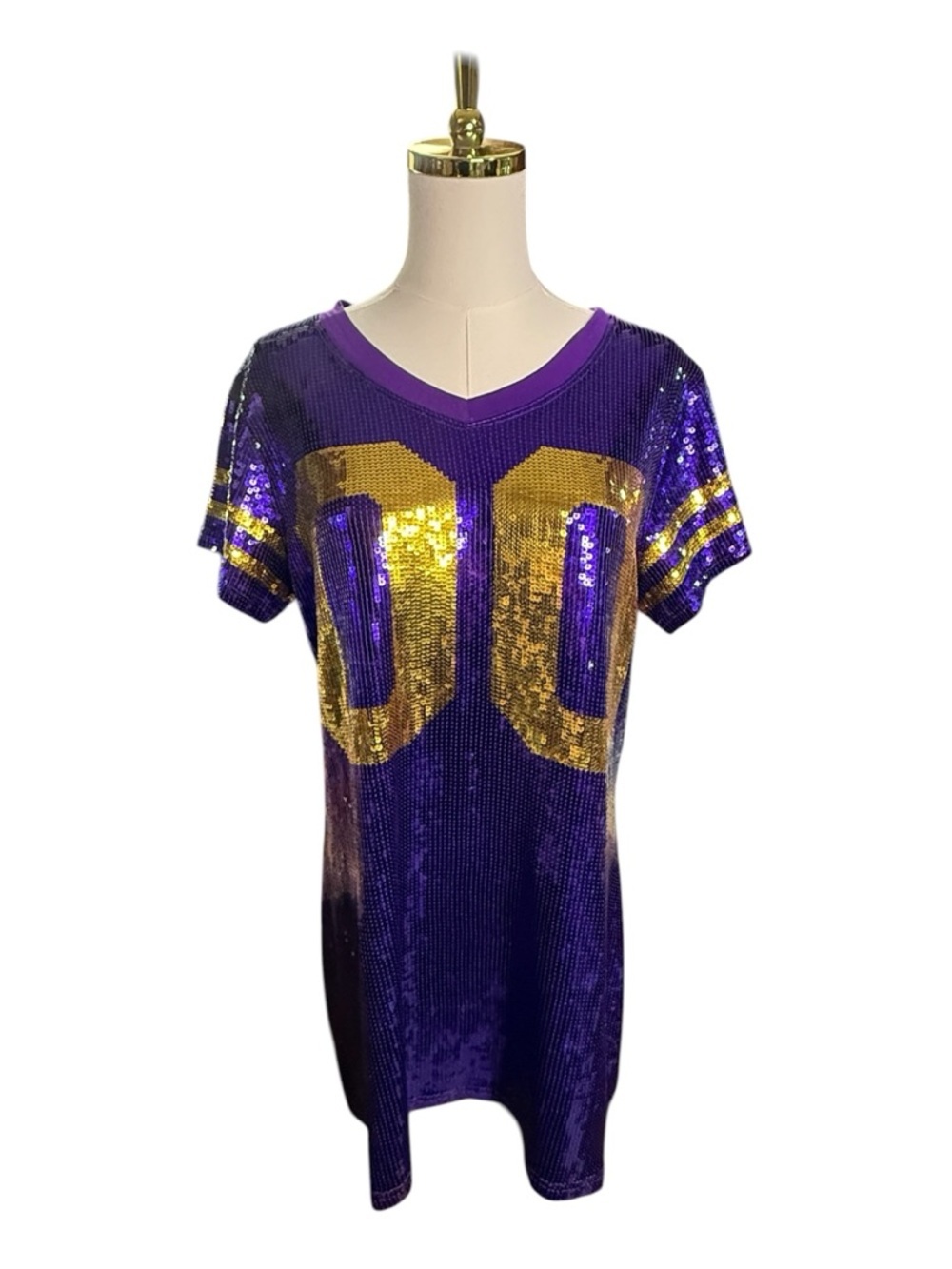 Anna & Ava LSU Tigers Gameday Ready Purple and Gold Sequin Mini Dress Size S / M